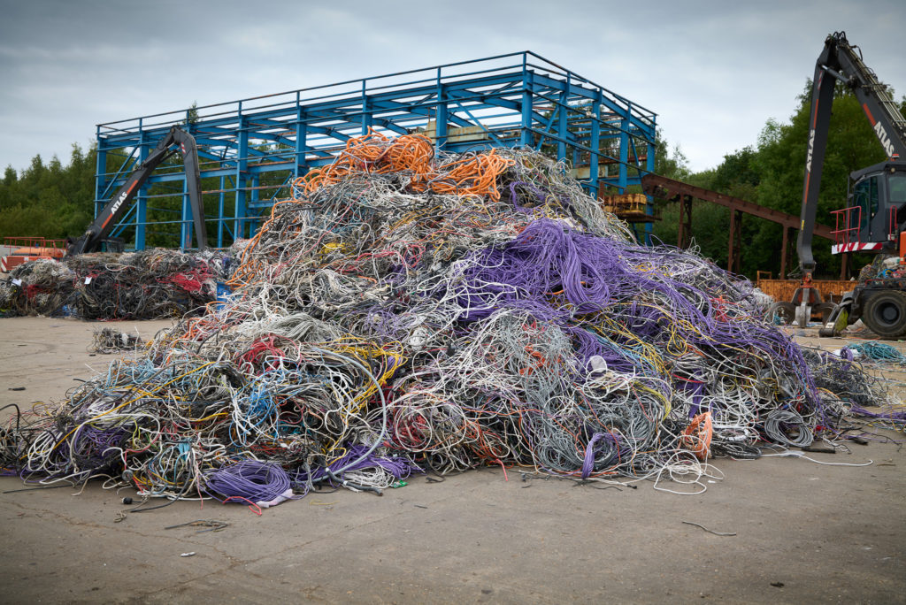 Copper cables pile